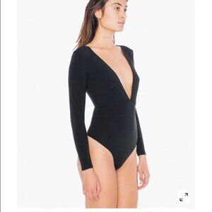 American Apparel Size S Cotton Spandex Double V Bodysuit